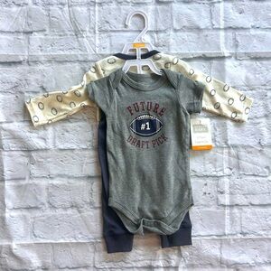 Hudson Baby 3-6 months football themed 3 piece